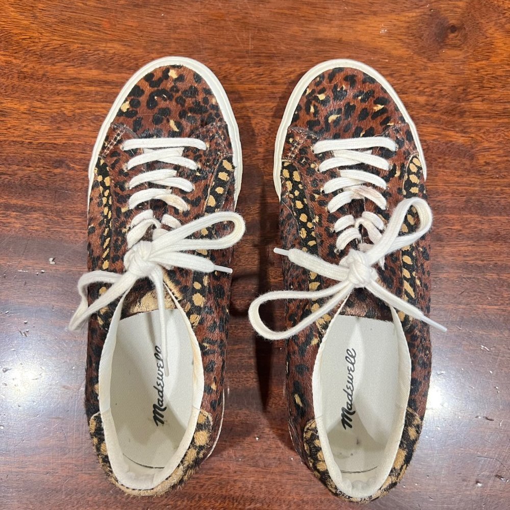 Madewell Women's Calf Hair Leopard Print Sneaker, 8